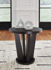 Luxury Living Gallery - Ashley Furniture - Chasinfield End Table - Round End Table / Dark Brown - T458-6