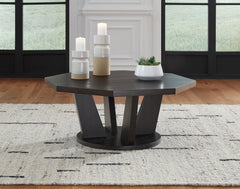 Luxury Living Gallery - Ashley Furniture - Chasinfield Coffee Table - Octagon Cocktail Table / Dark Brown - T458-8