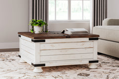 Luxury Living Gallery - Ashley Furniture - Wystfield Coffee Table - Cocktail Table with Storage / White/Brown - T459-20