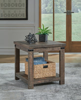 Luxury Living Gallery - Ashley Furniture - Hollum End Table - Square End Table / Rustic Brown - T466-2