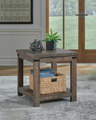 Luxury Living Gallery - Ashley Furniture - Hollum End Table - Square End Table / Rustic Brown - T466-2