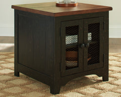 Luxury Living Gallery - Ashley Furniture - Valebeck End Table - Rectangular End Table / Black/Brown - T468-3