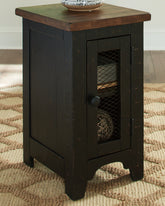 Luxury Living Gallery - Ashley Furniture - Valebeck Chairside End Table - Chair Side End Table / Black/Brown - T468-7