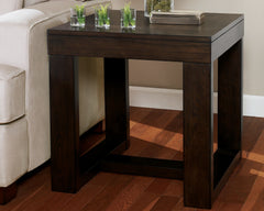 Luxury Living Gallery - Ashley Furniture - Watson End Table - Square End Table / Dark Brown - T481-2