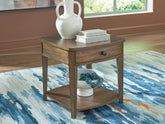 Luxury Living Gallery - Ashley Furniture - Burkbyer End Table - Rectangular End Table / Brown - T513-3