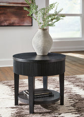 Luxury Living Gallery - Ashley Furniture - Marstream End Table - Round End Table / Black - T551-6