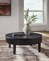 Luxury Living Gallery - Ashley Furniture - Marstream Coffee Table - Round Cocktail Table / Black - T551-8