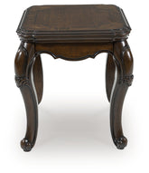 Luxury Living Gallery - Ashley Furniture - Maylee End Table - Rectangular End Table / Dark Brown - T617-3
