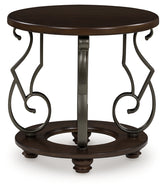 Luxury Living Gallery - Ashley Furniture - Frallyn End Table - Round End Table / Dark Brown - T623-6