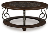 Luxury Living Gallery - Ashley Furniture - Frallyn Coffee Table - Round Cocktail Table / Dark Brown - T623-8
