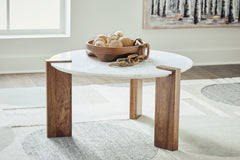 Luxury Living Gallery - Ashley Furniture - Isanti Coffee Table - Rectangular Cocktail Table / Light Brown/White - T662-1