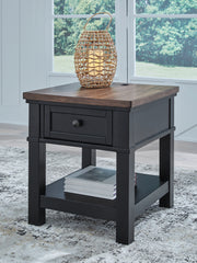 Luxury Living Gallery - Ashley Furniture - Wildenauer End Table - Rectangular End Table / Brown/Black - T664-3