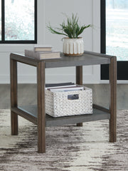 Luxury Living Gallery - Ashley Furniture - Kallenny End Table - Rectangular End Table / Brown/Gray - T669-3