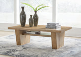 Luxury Living Gallery - Ashley Furniture - Kristiland Coffee Table - Rectangular Cocktail Table / Light Brown - T674-1