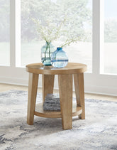 Luxury Living Gallery - Ashley Furniture - Kristiland End Table - Round End Table / Light Brown - T674-6