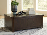 Luxury Living Gallery - Ashley Furniture - Breckington Coffee Table With Storage - Cocktail Table with Storage / Dark Brown - T678-20