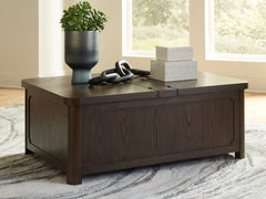 Luxury Living Gallery - Ashley Furniture - Breckington Coffee Table With Storage - Cocktail Table with Storage / Dark Brown - T678-20