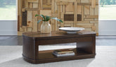 Luxury Living Gallery - Ashley Furniture - Korestone Lift-Top Coffee Table - Lift Top Cocktail Table / Dark Brown - T679-9