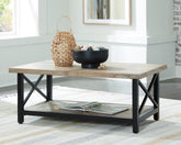 Luxury Living Gallery - Ashley Furniture - Bristenfort Coffee Table - Rectangular Cocktail Table / Brown/Black - T685-1