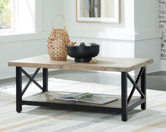 Luxury Living Gallery - Ashley Furniture - Bristenfort Coffee Table - Rectangular Cocktail Table / Brown/Black - T685-1