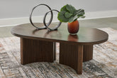 Luxury Living Gallery - Ashley Furniture - Korestone Coffee Table - Rectangular Cocktail Table / Dark Brown - T438-1