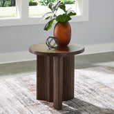 Luxury Living Gallery - Ashley Furniture - Korestone End Table - Rectangular End Table / Dark Brown - T438-3