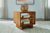 Luxury Living Gallery - Ashley Furniture - Dressonni End Table - Square End Table / Brown - T690-2