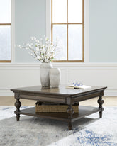 Luxury Living Gallery - Ashley Furniture - Veramond Coffee Table - Square Cocktail Table / Dark Brown - T694-8