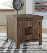 Luxury Living Gallery - Ashley Furniture - Moriville End Table - Rectangular End Table / Grayish Brown - T731-3