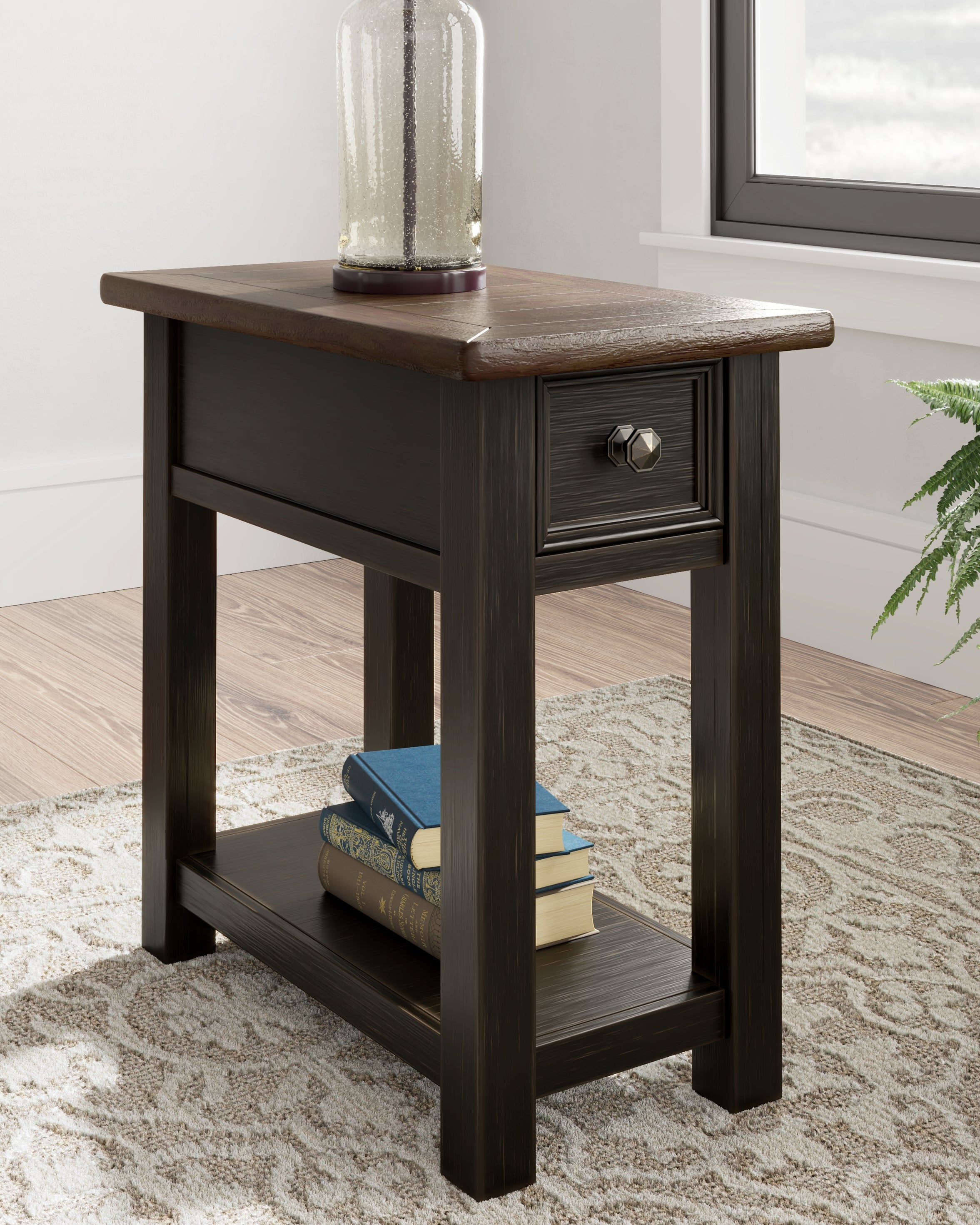 Luxury Living Gallery - Ashley Furniture - Tyler Creek Chairside End Table - Chair Side End Table / Grayish Brown/Black - T736-107