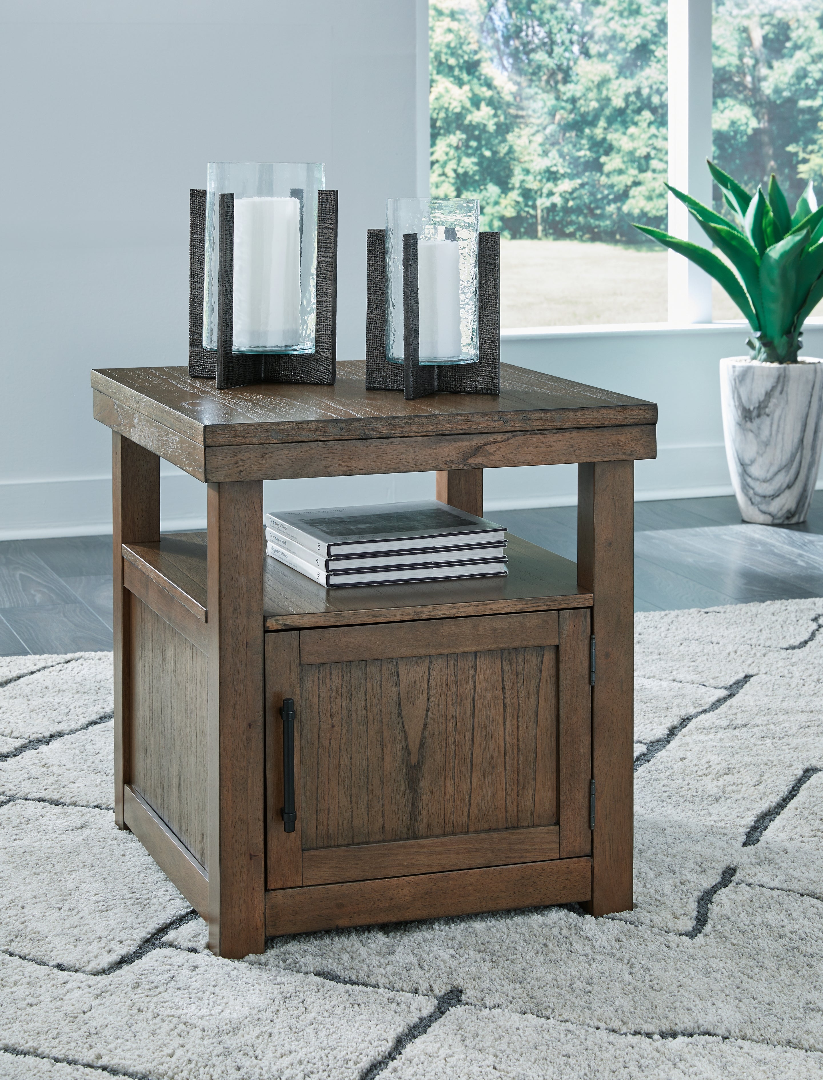 Luxury Living Gallery - Ashley Furniture - Boardernest End Table - Rectangular End Table / Brown - T738-3