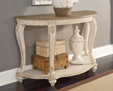 Luxury Living Gallery - Ashley Furniture - Realyn Sofa Table - Sofa Table / White/Brown - T743-4