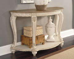 Luxury Living Gallery - Ashley Furniture - Realyn Sofa Table - Sofa Table / White/Brown - T743-4