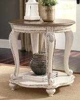 Luxury Living Gallery - Ashley Furniture - Realyn End Table - Round End Table / White/Brown - T743-6