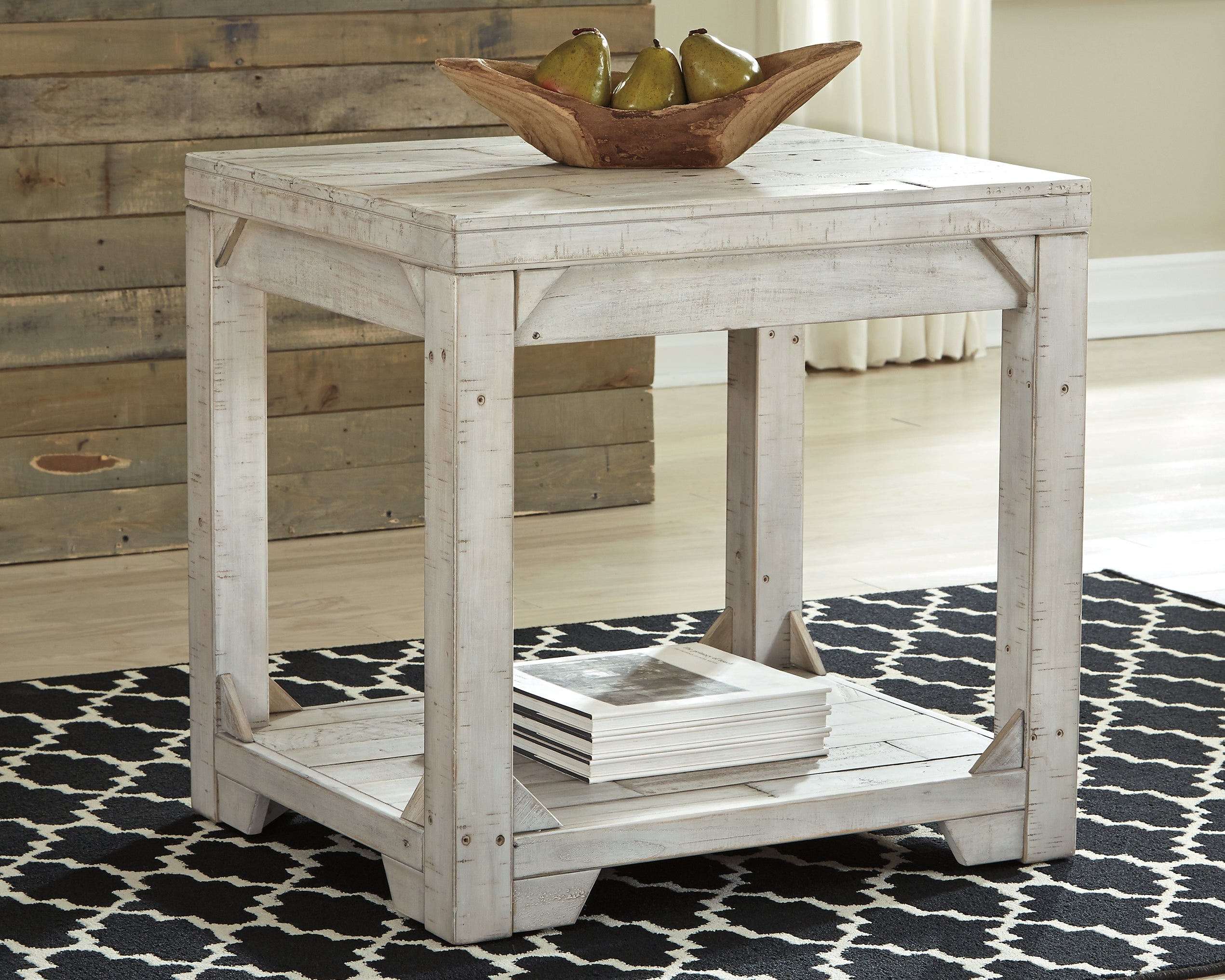 Luxury Living Gallery - Ashley Furniture - Fregine End Table - Rectangular End Table / Whitewash - T755-3