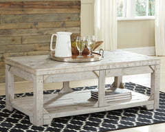 Luxury Living Gallery - Ashley Furniture - Fregine Coffee Table with Lift Top - Lift Top Cocktail Table / Whitewash - T755-9