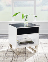 Luxury Living Gallery - Ashley Furniture - Gardoni End Table - Rectangular End Table / White/Black - T756-3