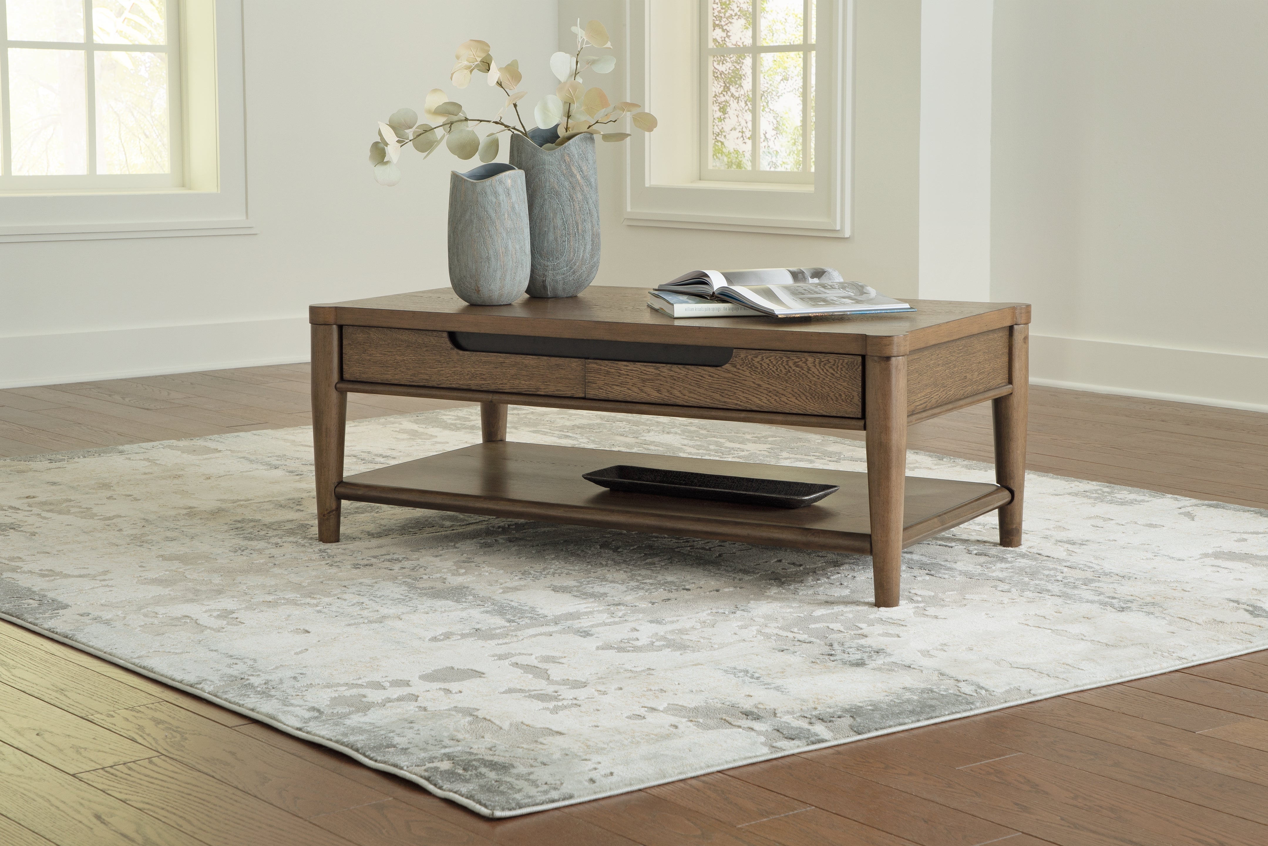 Luxury Living Gallery - Ashley Furniture - Roanhowe Coffee Table - Rectangular Cocktail Table / Brown - T769-1