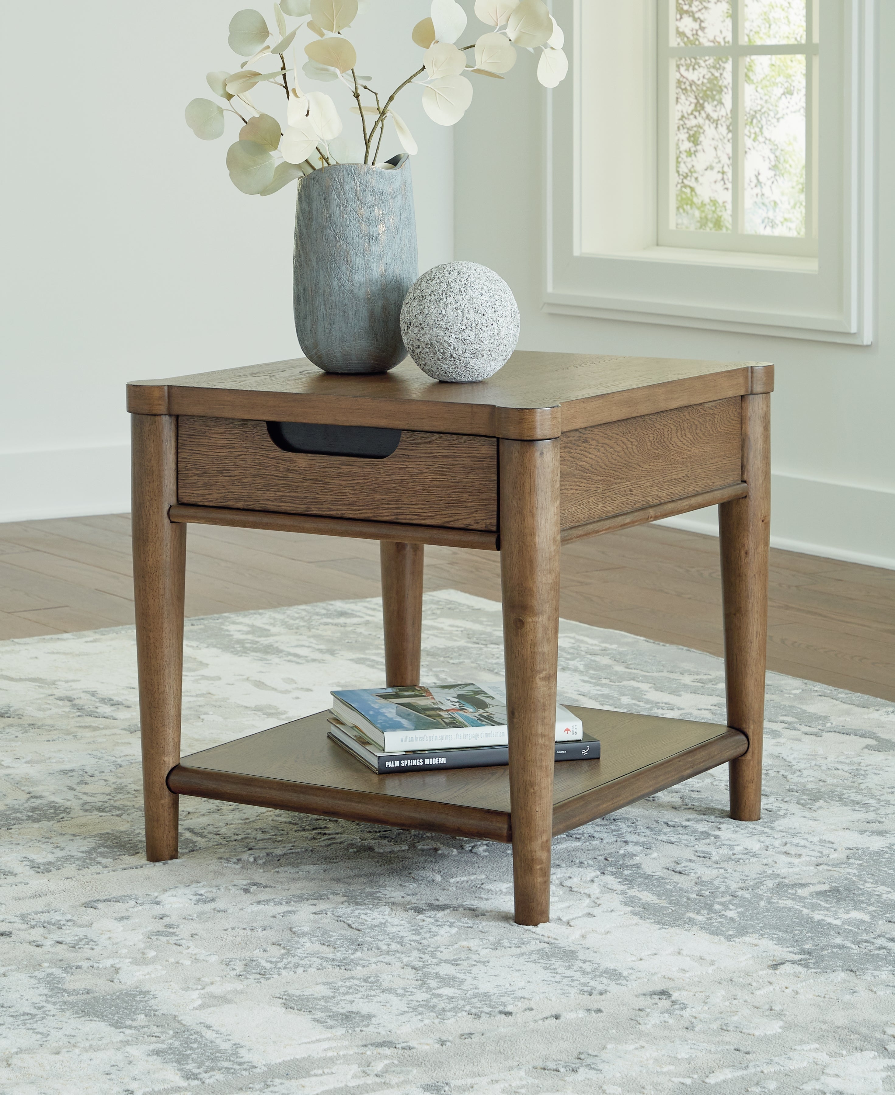 Luxury Living Gallery - Ashley Furniture - Roanhowe End Table - Rectangular End Table / Brown - T769-3