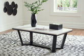 Luxury Living Gallery - Ashley Furniture - Fostead Coffee Table - Rectangular Cocktail Table / White/Espresso - T770-1