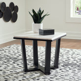 Luxury Living Gallery - Ashley Furniture - Fostead End Table - Square End Table / White/Espresso - T770-2