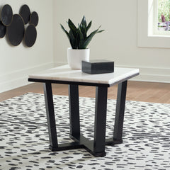 Luxury Living Gallery - Ashley Furniture - Fostead End Table - Square End Table / White/Espresso - T770-2