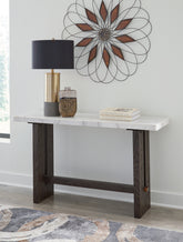 Luxury Living Gallery - Ashley Furniture - Burkhaus Sofa Table - Sofa Table / White/Dark Brown - T779-4