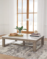 Luxury Living Gallery - Ashley Furniture - Loyaska Coffee Table - Rectangular Cocktail Table / Brown/Ivory - T789-1