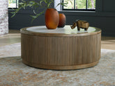 Luxury Living Gallery - Ashley Furniture - Camdill Coffee Table - Round Cocktail Table / Light Brown/White - T808-8