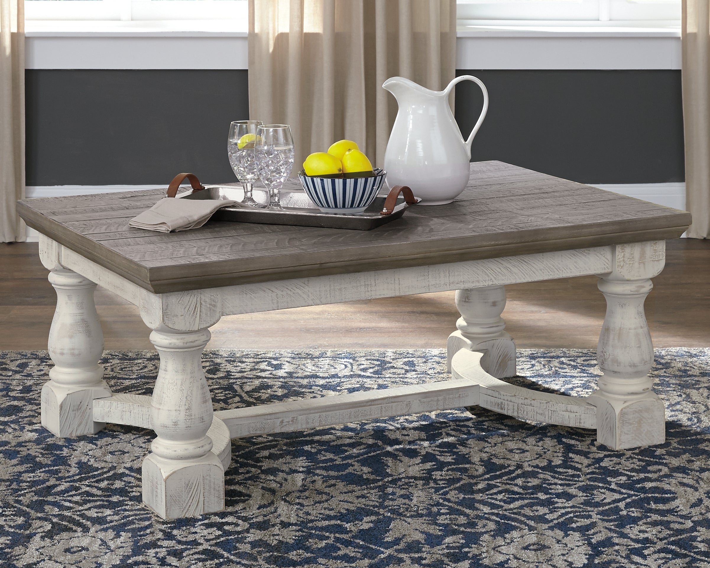 Luxury Living Gallery - Ashley Furniture - Havalance Coffee Table - Rectangular Cocktail Table / Gray/White - T814-1