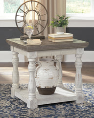 Luxury Living Gallery - Ashley Furniture - Havalance End Table - Square End Table / White/Gray - T994-2