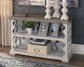 Luxury Living Gallery - Ashley Furniture - Havalance Sofa/Console Table - Console Sofa Table / Gray/White - T814-5