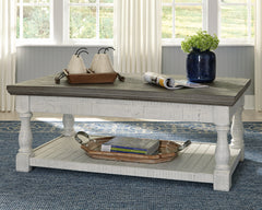 Luxury Living Gallery - Ashley Furniture - Havalance Lift-Top Coffee Table - Lift Top Cocktail Table / White/Gray - T994-20