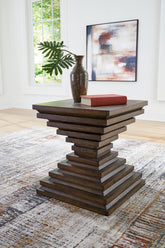 Luxury Living Gallery - Ashley Furniture - Hannodream End Table - Square End Table / Warm Brown - T821-2